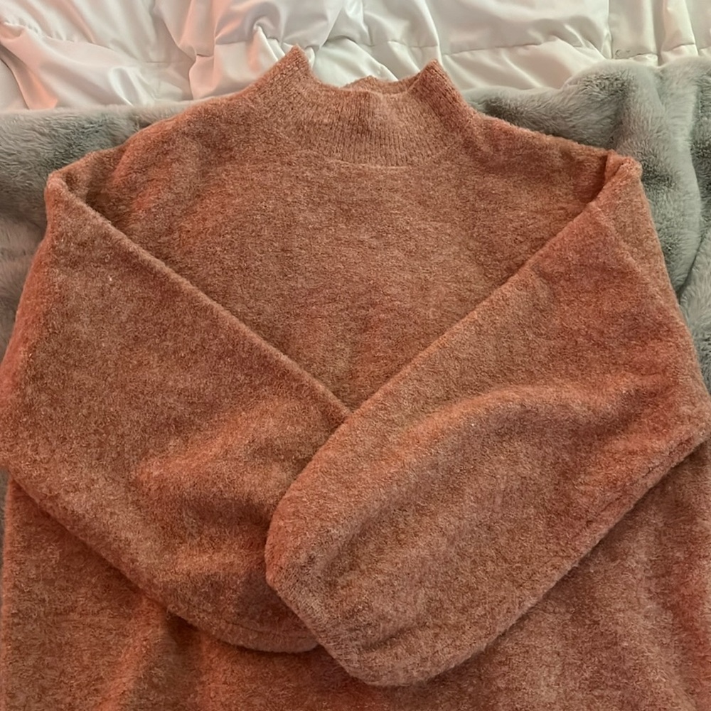 Rhythm pink fuzzy sweater